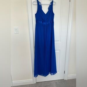 David’s Bridal Royal Blue Ruffle Dress Size 12